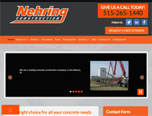 Tablet Screenshot of nehringconstruction.com
